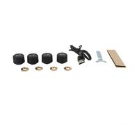 SageFurned Sistema de alarma de presión de neumáticos TPMS inalámbrico, carga solar, 4 sensores interiores, pantalla LCD, arranque automático, alarma de fugas para automóviles