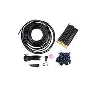 SageFurned Sistema de riego por niebla para jardín, 46 piezas, boquillas ajustables para refrigeración e irrigación, atomización eficiente, kit de instalación fácil con manguera de 10 m, color negro