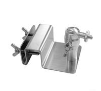 SageFurned Soporte de canalón ajustable para Eufy y para paneles solares Arlo, sin taladro, acero inoxidable, metal, al aire libre, plateado, resistente a la intemperie, ajuste de ángulo ajustable