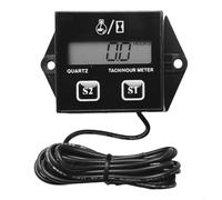 SageFurned Tacómetro de motor y kit de contador de horas para motores pequeños, medidor de RPM inductivo 0-20000 con temporizador de intervalo de mantenimiento, pantalla digital impermeable para