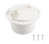 SageFurned Tapa de cable eléctrico RV redonda para caravana, camping, remolque, 50 A, ABS, color blanco