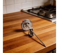 SageFurned Termómetro digital de cocina de acero inoxidable con soporte, medición rápida para asar, hornear, sonda 23/30/40 cm, rango de temperatura 50-550 °F