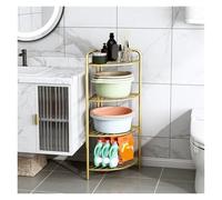 SAGELSHN Estante De Almacenamiento Esquina For Baño, Inodoro Multicapa For Piso(Gold,35x35x101cm)