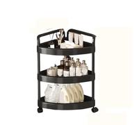 SAGELSHN Estante De Esquina Plástico For Baño, For Cocina, Triangular, Pie(Black,42x33x67cm)