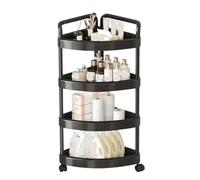 SAGELSHN Estante De Esquina Plástico For Baño, For Cocina, Triangular, Pie(Black,42x33x94cm)