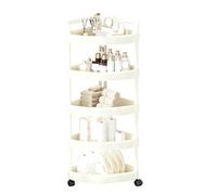 SAGELSHN Estante De Esquina Plástico For Baño, For Cocina, Triangular, Pie(Cream,42x33x122cm)