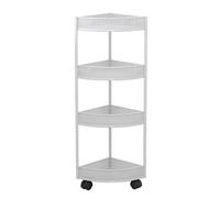 SAGELSHN Estantería Triangular De Almacenamiento For Baño, Hierro Forjado, con Múltiples Capas Y Carrito Esquina(White,26x26x97cm)