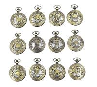 SAGELSHN Reloj de Bolsillo Unisex Reloj De Bolsillo 12 Piezas para Doce Constelaciones, Esfera Digital Árabe Cuarzo con Cadena Clásico Fiestas