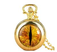 SAGELSHN Reloj de Bolsillo Unisex Reloj De Bolsillo Diseño Ojo Místico Cuarzo Collar Único Vintage Hombres Mujeres Clásico Fiestas(A)