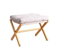 SAGELSHN Reposapies Salon Escabel Reposapiés Plegable con Estructura De Madera Y Cojines Tela Taburete Bajo Dormitorio(Gray)