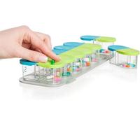 Sagely organizador inteligente de píldoras semanal - encaja 2 píldoras al día caja con envases de viaje de 7 días y recordatorio de la aplicación en azul/verde