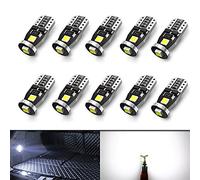 SageSunny 10pcs T10 W5W Bombilla LED Luces interiores Coche 194 501 168 12V 3SMD 3030 Chips 6000K Blanco para luces de la matrícula luces laterales Luz de Marcador de Cortesía de Posición