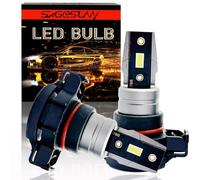 SageSunny 2pcs 5202 5201 LED PS19W Lámpara luz niebla con el proyector de oro para DRL Faros de Niebla 2504 H16 de tipo 9009 la luz de niebla de enchufe 6000K Blanco Garantía 1 año