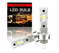 SageSunny Bombilla LED H1 de 12V y 25W, 2500 lúmenes, 400% más de brillo, blanca 6000K, kit de reemplazo 1:1 para halógenas en coches y motocicletas, Plug and Play, paquete de 2, 18 meses de garantía.