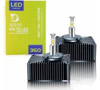 SageSunny Bombillas LED D5S 360° CANbus inalámbricas, blanco 5500K, 70W, 11000lm, 400% más brillantes para faros HID de xenón, Plug & Play, paquete de 2, garantía de 24 meses