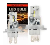 SageSunny exclusiva H4 P43T LED bombilla camión 24V,70 W,14000lm,6500K, blanco puro, H4 ventilada, luces cruce y carretera, escala 1:1 superior a la las halógenas para camión, plug & play, juego 2.