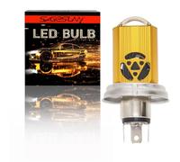 SageSunny P45T R2 LED bombilla para motocicleta,CA/CC 8-80V,6000K,blanca,faro H5 con lente proyección para motocicletas, coches,ATV o scooters Iluminación para scooter 35W,3500lm,18 meses garantía