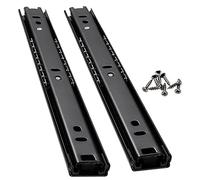 SAGIDAR 2pcs Guías para Cajones De Cocina, Carril GuíA De Dos Secciones, Rieles Telescopicos 20cm-50cm, Guías Laterales para Cajones, Carga De 50 Kg, con Rodamiento De Bolas, Fácil Desmontaje