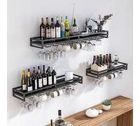 SAGIDAR Colgador De Almacenamiento De Copas, Estante De Vino Colgante, Soporte para Vasos De Hierro, 60/80/100cm, Almacenamiento Abierto, Negro/Blanco/Oro, para Familia, Restaurante, Hotel Bar
