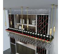 SAGIDAR Soporte Colgante para Copas, Colgador De Almacenamiento De Copas, 60cm-200cm, Estante para Vinos De Techo, Diseño Ajustable, Copas Estante De Exhibición, Puede Contener Varias Copas