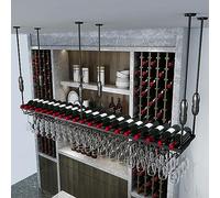 SAGIDAR Soporte Colgante para Copas, Colgador De Almacenamiento De Copas, 60cm-200cm, Estante para Vinos De Techo, Diseño Ajustable, Copas Estante De Exhibición, Puede Contener Varias Copas