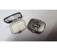 Sagitarius PP-SS05 hecho de peltre inglés fino en una pastilla de metal rectangular de plata de viaje