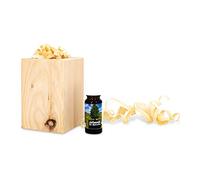 sagl.tirol holzmanufaktur Juego de fragancia de pino cembro (natural con virutas de pino cembro + aceite de pino cembro orgánico (10 ml) bien empaquetado en una bolsa de organza con rizos de pino