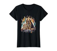 Sagrada Familia Barcelona España Camiseta gráfica económica, Mujer, Negro, S
