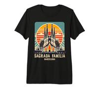 Sagrada Familia Barcelona España Recuerdo Retro Vintage Sol Camiseta Premium