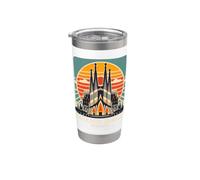 Sagrada Familia Barcelona España Recuerdo Retro Vintage Sol Vaso térmico de acero inoxidable de doble pared