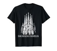 Sagrada Familia Camiseta gráfica económica, Hombre, Negro, L