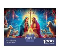 Sagrada Familia con Cruz 1000 Piezas Puzzle Premium Arte religioso Set De Puzzle, Cartón Premium - para Mayores Entusiastas, Entrena La Concentración, Regalo De Inauguración O - 38x26cm/1000pcs