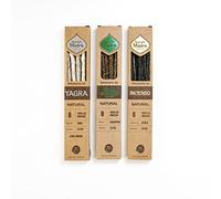 Sagrada Madre - Pack 3 Incienso 100% Natural Yagra Ruda Olíbano DURACIÓN Extra Abundancia Prosperidad Atraer Dinero Limpieza Energética Purificación