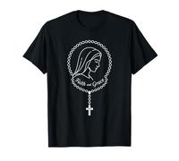 Sagrada María Madre de Dios Fe y Gracia Rosario Católico Camiseta