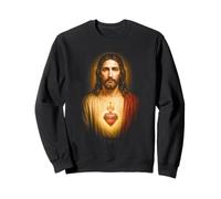Sagrado Corazón de Jesús Arte Devocional Biblia Fe Cristiana Sudadera