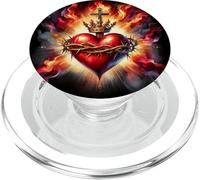 Sagrado Corazón de Jesús Devoción Católica Fe PopSockets PopGrip para MagSafe
