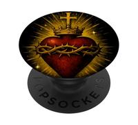 Sagrado Corazón de Jesús Iglesia Cristiana Católica Fe PopSockets PopGrip Adhesivo