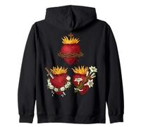 Sagrado Corazón de Jesús Inmaculado Corazón María José Católica Sudadera con Capucha