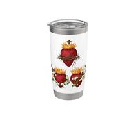 Sagrado Corazón de Jesús Inmaculado Corazón María José Católica Vaso térmico de acero inoxidable de doble pared