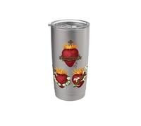 Sagrado Corazón de Jesús Inmaculado Corazón María José Católica Vaso térmico de acero inoxidable de doble pared