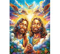 Sagrado Corazón de Jesús Puzzle 500 Piezas Impossible Creativo Único Animal fantástico de Animales Salvajes Rompecabezas 3D Obra De Arte para Toda La Familia Juguete Educativo Decoración 500 PCS