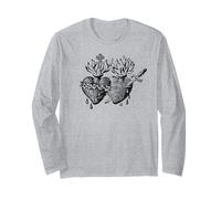 Sagrado Corazón Inmaculado Jesús Tradicional Católica Vintage Manga Larga