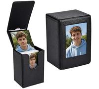 Sagreeny Funda instantánea para fotos de 2 x 3, compatible con Instax Mini EVO Mini Liplay 12 11 SE 41 40 99 90 9 8 7S, caja de almacenamiento de películas de cuero de PVC, Black, Organizador de fotos