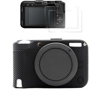 Sagreeny Funda para cámara compatible con Canon EOS R50 V, accesorios a medida con 2 protectores de pantalla, funda de silicona suave, antideslizante y resistente a los arañazos, Negro , Retro Kamera