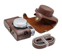 Sagreeny Funda protectora de piel sintética de estilo vintage compatible con cámara digital X100F X100T X100S X100V con cubierta frontal desmontable y correa de hombro ajustable., Brown, Funda
