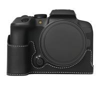 Sagreeny Funda protectora para cámara compatible con cámara Canon EOS R10, media funda de piel sintética con apertura inferior y diseño de agarre de mano, almacenamiento compacto, Black, camera