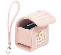 Sagreeny Funda protectora para cámara compatible con cámara Fujifilm Instax Pal, bolsa de piel sintética de ajuste personalizado con muñequera, almacenamiento compacto, ideal para fotógrafos, Pink, 4×