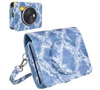 Sagreeny Funda protectora para cámara compatible con la última versión Kodak Mini Shot 3 Retro C300R 2 en 1, bolsa de piel sintética de ajuste personalizado con correa ajustable, almacenamiento