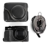 Sagreeny Funda protectora para cámara digital Panasonic Lumix DC-ZS99 TZ99, bolsa de piel sintética de ajuste personalizado con correa de hombro ajustable, almacenamiento de transporte compacto, Black