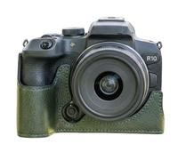 Sagreeny Media funda para cámara compatible con Canon EOS R10, cubierta inferior protectora de piel auténtica con agarre de mano, diseño de apertura de estilo retro para un fácil acceso a la batería